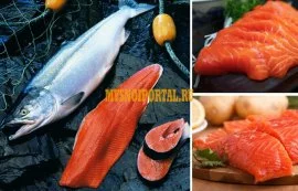 Рыба и море продукты лосось креветки кальмар и дру